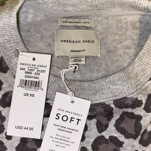 american eagle cheetah print oversized sweatshirt